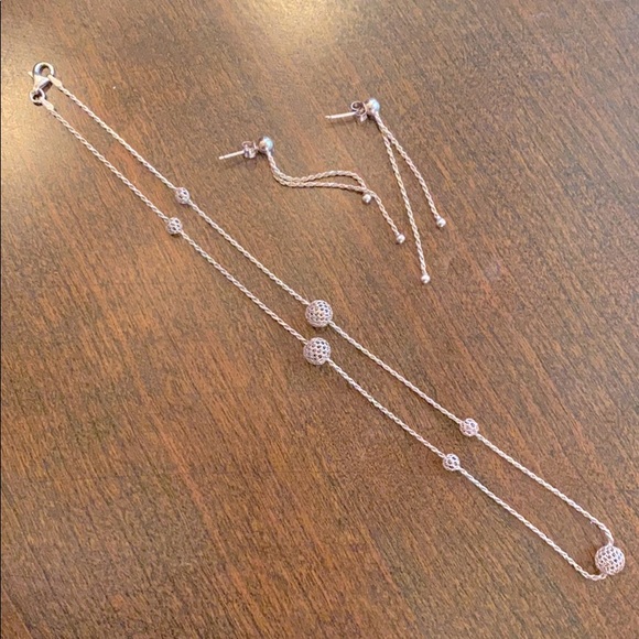 Jewelry - Sterling Silver Necklace W/ Matching Earrings